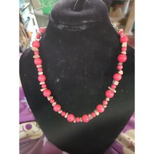 16" Genuine Pink Coral And Desser Jasper Vintage